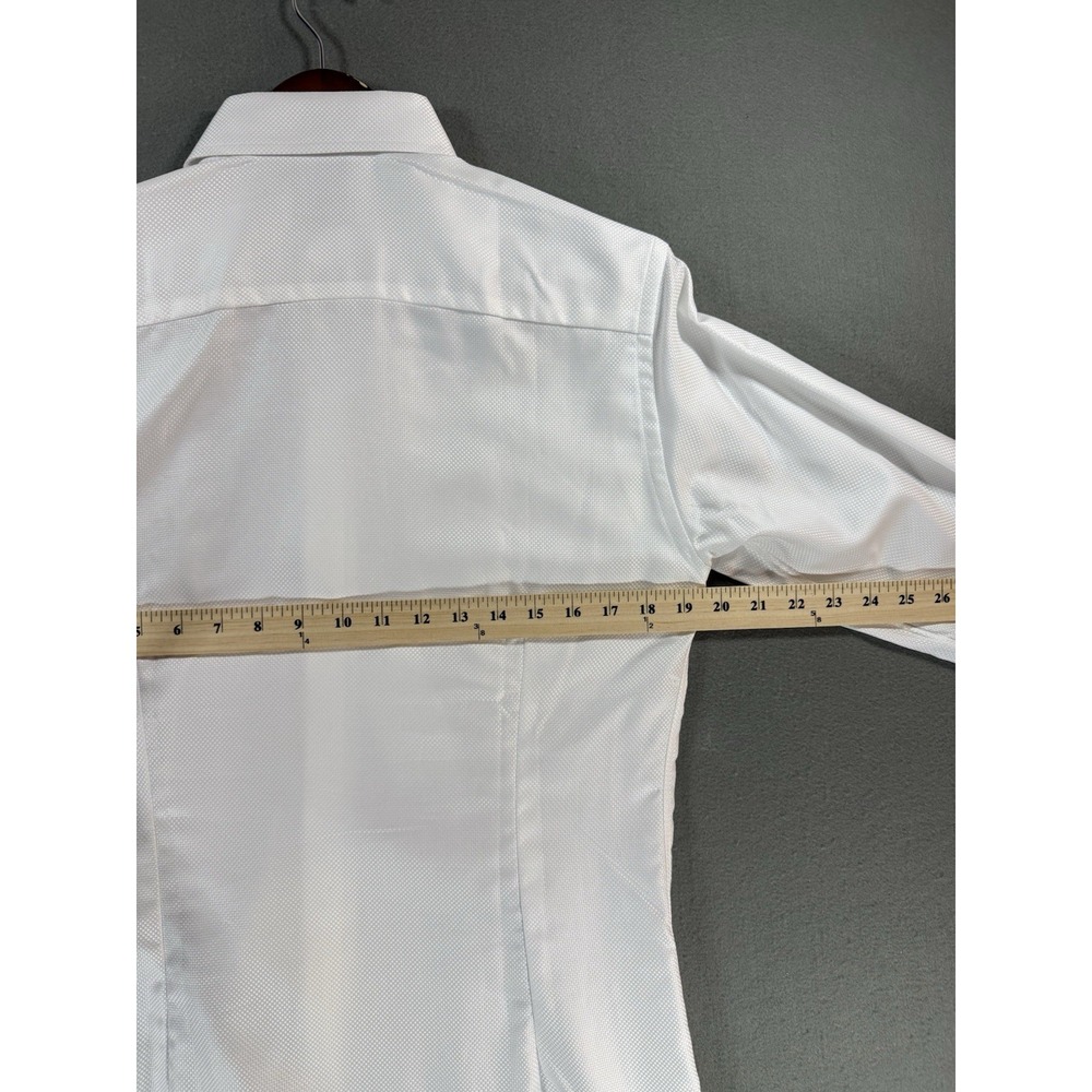 Eton Mens Slim Solid King Oxford Shirt White Sz 14.5 Long Sleeve Textured Button - Picture 9 of 10